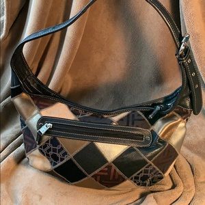 Tignanello leather patchwork shoulder bag